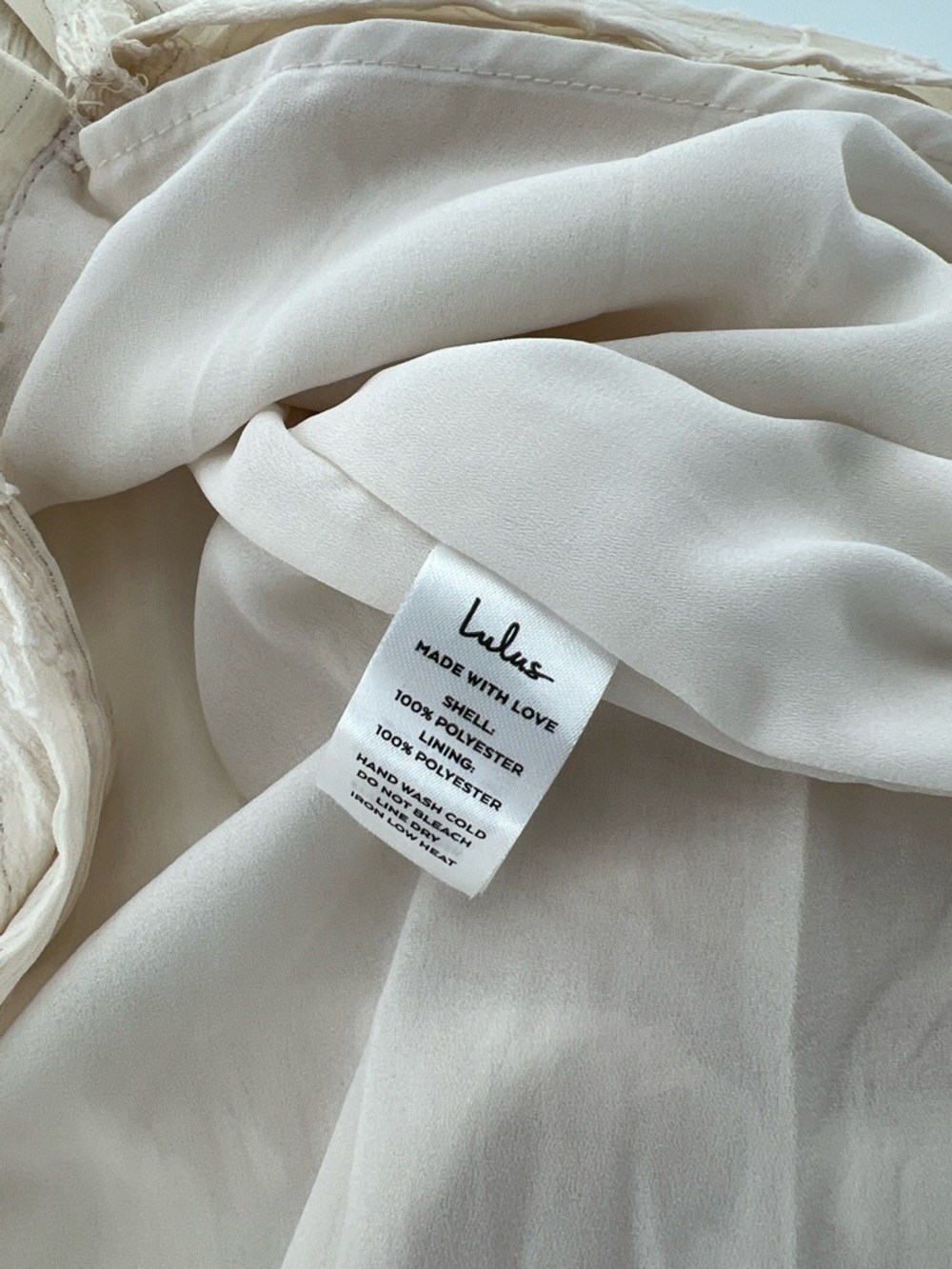 Lulu’s Gala in the Garden Cream Jacquard High-Low Midi Dress fairy cottagecore - Picture 9 of 10